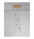 Coen 5 Light Cluster Pendant Ceiling Light Brass Gold Metal Clear Glass LED G9-4