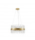 Crown 7 Light Pendant Ceiling Light Satin Gold Metal Clear Crystal (48 pcs) LED G9-1