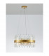Crown 7 Light Pendant Ceiling Light Satin Gold Metal Clear Crystal (48 pcs) LED G9-2