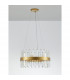 Crown 7 Light Pendant Ceiling Light Satin Gold Metal Clear Crystal (48 pcs) LED G9-3