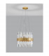 Crown 5 Light Pendant Ceiling Light Satin Gold Metal Clear Crystal (30 pcs) LED G9-3