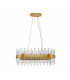 Crown 10 Light Pendant Ceiling Light Satin Gold Metal Clear Crystal (56 pcs) LED G9-1