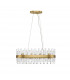Crown 10 Light Pendant Ceiling Light Satin Gold Metal Clear Crystal (56 pcs) LED G9-4
