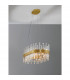 Crown 10 Light Pendant Ceiling Light Satin Gold Metal Clear Crystal (56 pcs) LED G9-9