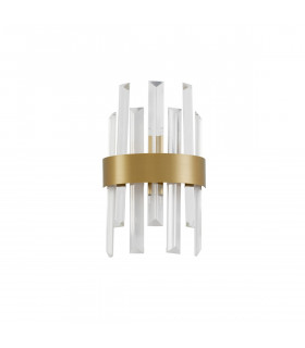 Crown Wall Lamp Satin Gold Metal Clear Crystal (7 pcs) LED G9-1
