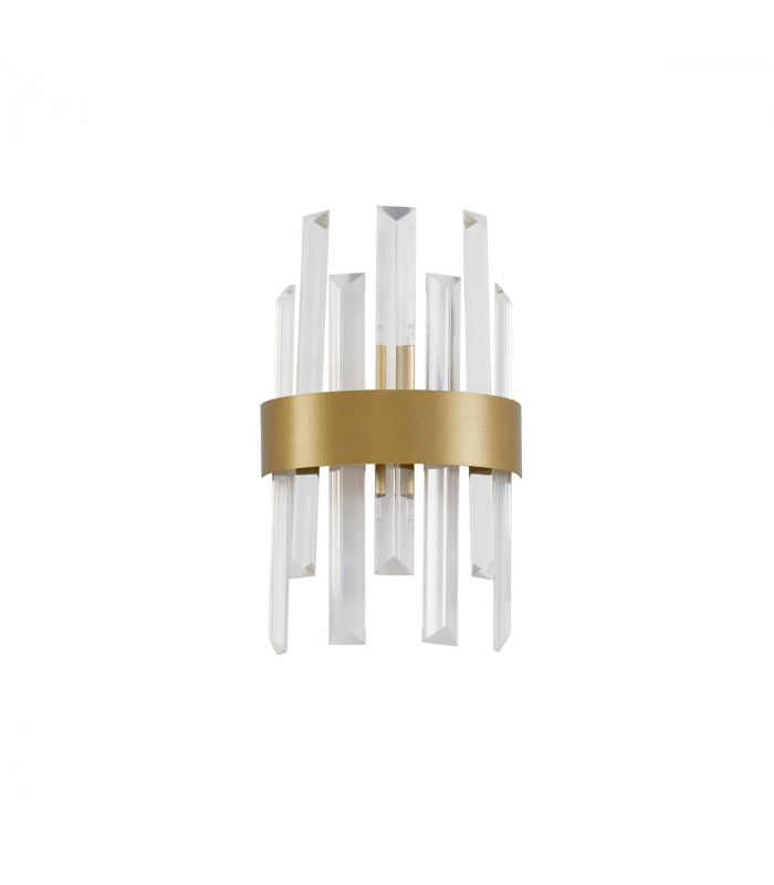 Crown Wall Lamp Satin Gold Metal Clear Crystal (7 pcs) LED G9-1
