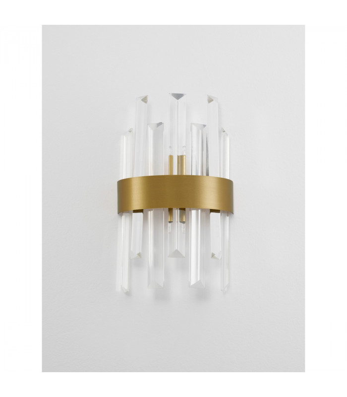 Crown Wall Lamp Satin Gold Metal Clear Crystal (7 pcs) LED G9-3