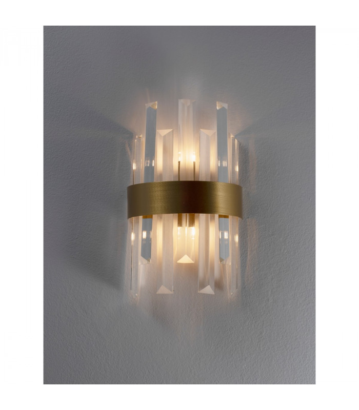 Crown Wall Lamp Satin Gold Metal Clear Crystal (7 pcs) LED G9-4