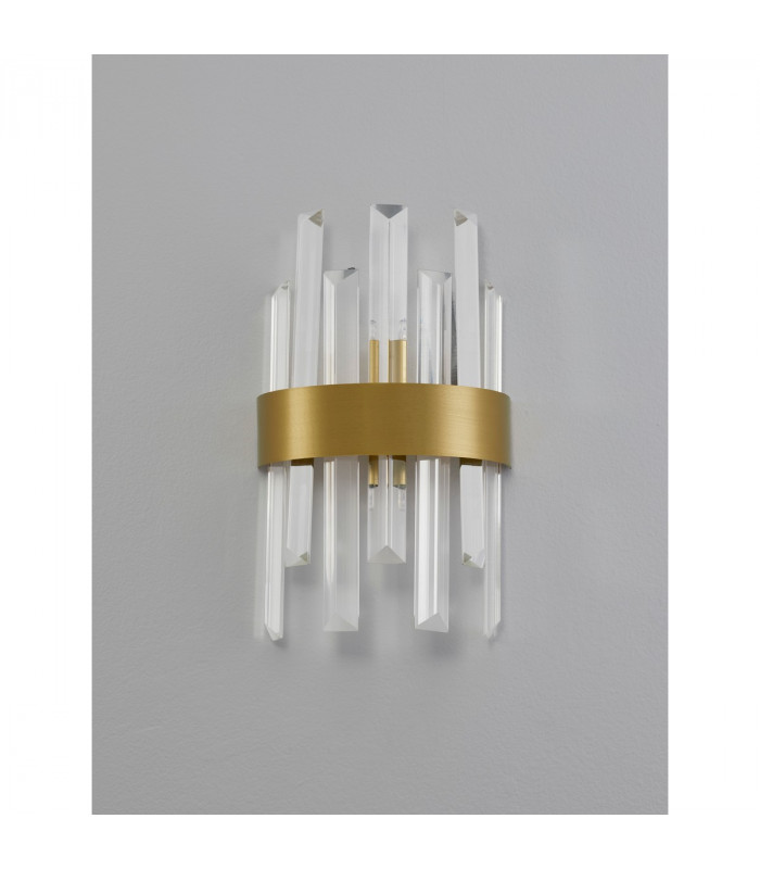 Crown Wall Lamp Satin Gold Metal Clear Crystal (7 pcs) LED G9-5