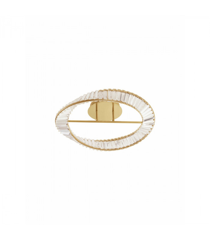 Aurelia Integrated LED Semi Flush Light Gold Metal Crystal LED 36W 3728.28Lm 3500K-1