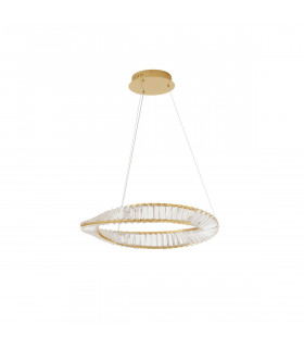 Aurelia Integrated LED Pendant Ceiling Light Gold Metal Crystal LED 36W 3728.28Lm 3500K-1