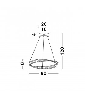 Aurelia Integrated LED Pendant Ceiling Light Gold Metal Crystal LED 36W 3728.28Lm 3500K-2