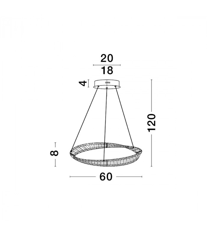Aurelia Integrated LED Pendant Ceiling Light Gold Metal Crystal LED 36W 3728.28Lm 3500K-2