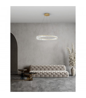 Aurelia Integrated LED Pendant Ceiling Light Gold Metal Crystal LED 45W 4139.39Lm 3500K-2