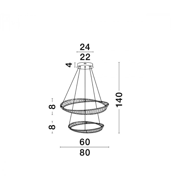 Aurelia Integrated LED Pendant Ceiling Light Gold Metal Crystal LED 70W 6351.63Lm 3500K-4
