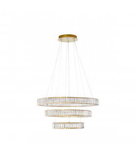 Aurelia Integrated LED Pendant Ceiling Light Gold Metal Crystal LED 92W 7670Lm 3500K-1