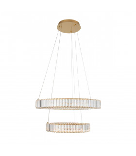 Aurelia Integrated LED Pendant Ceiling Light Gold Metal Crystal LED 46W 4328Lm 3500K-1