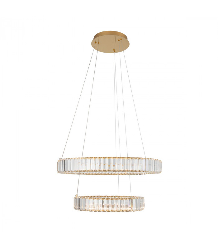 Aurelia Integrated LED Pendant Ceiling Light Gold Metal Crystal LED 46W 4328Lm 3500K-1