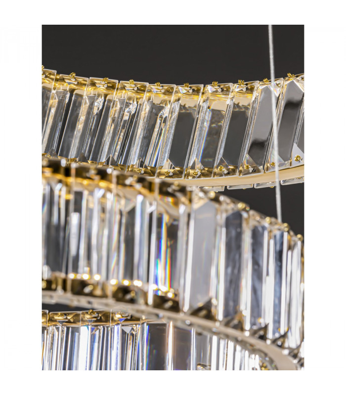 Aurelia Integrated LED Pendant Ceiling Light Gold Metal Crystal LED 46W 4328Lm 3500K-4