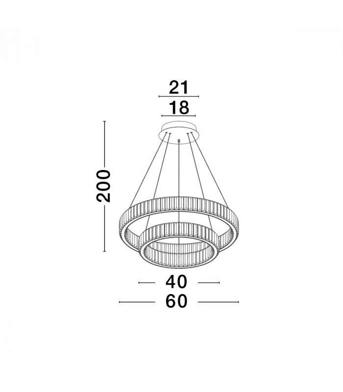 Aurelia Integrated LED Pendant Ceiling Light Gold Metal Crystal LED 46W 4328Lm 3500K-5
