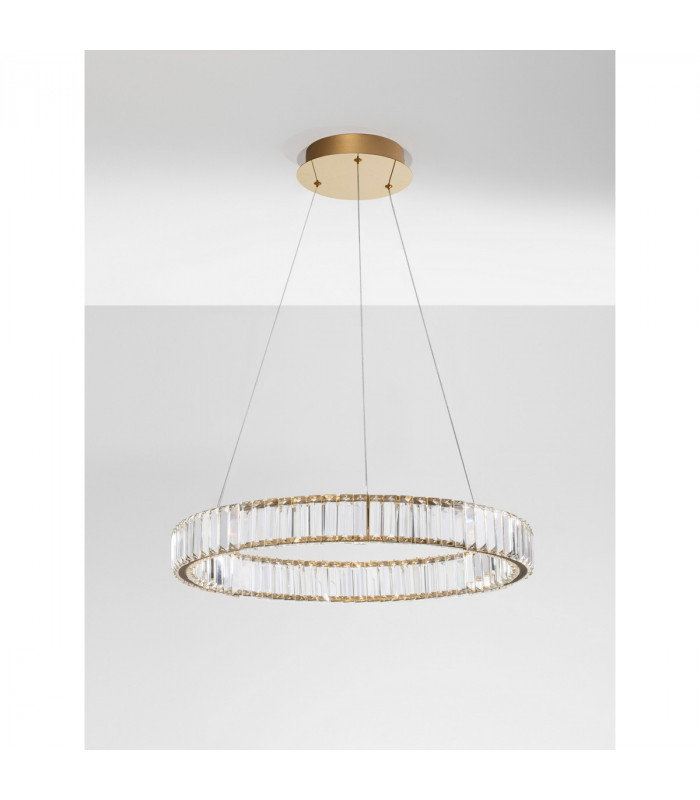 Aurelia Integrated LED Pendant Ceiling Light Gold Metal Crystal LED 40W 4647Lm 3500K-2