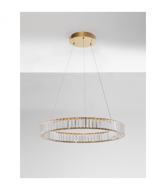Aurelia Integrated LED Pendant Ceiling Light Gold Metal Crystal LED 40W 4647Lm 3500K-3