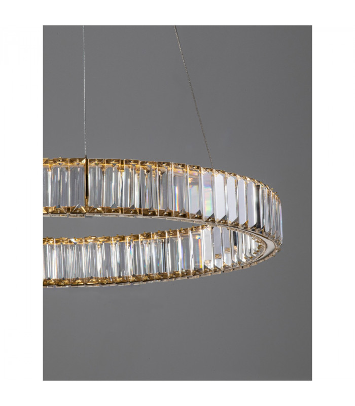 Aurelia Integrated LED Pendant Ceiling Light Gold Metal Crystal LED 40W 4647Lm 3500K-4