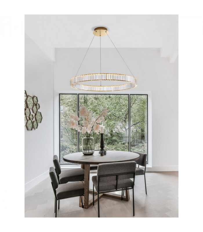 Aurelia Integrated LED Pendant Ceiling Light Gold Metal Crystal LED 47W 4895Lm 3500K-2