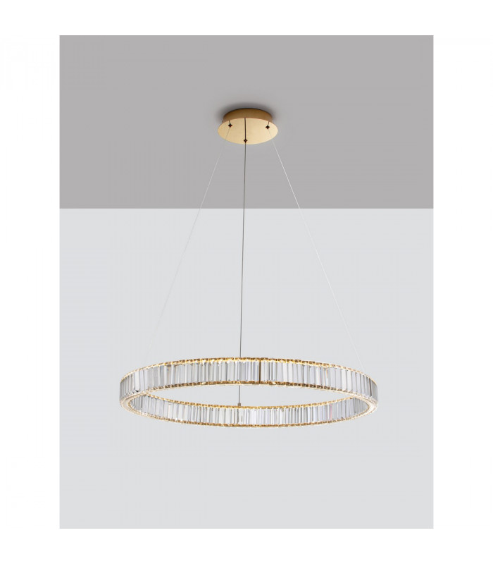 Aurelia Integrated LED Pendant Ceiling Light Gold Metal Crystal LED 47W 4895Lm 3500K-3