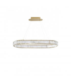 Aurelia Bar Pendant Ceiling Light Gold Metal Crystal LED 48W 4505Lm 3500K-1