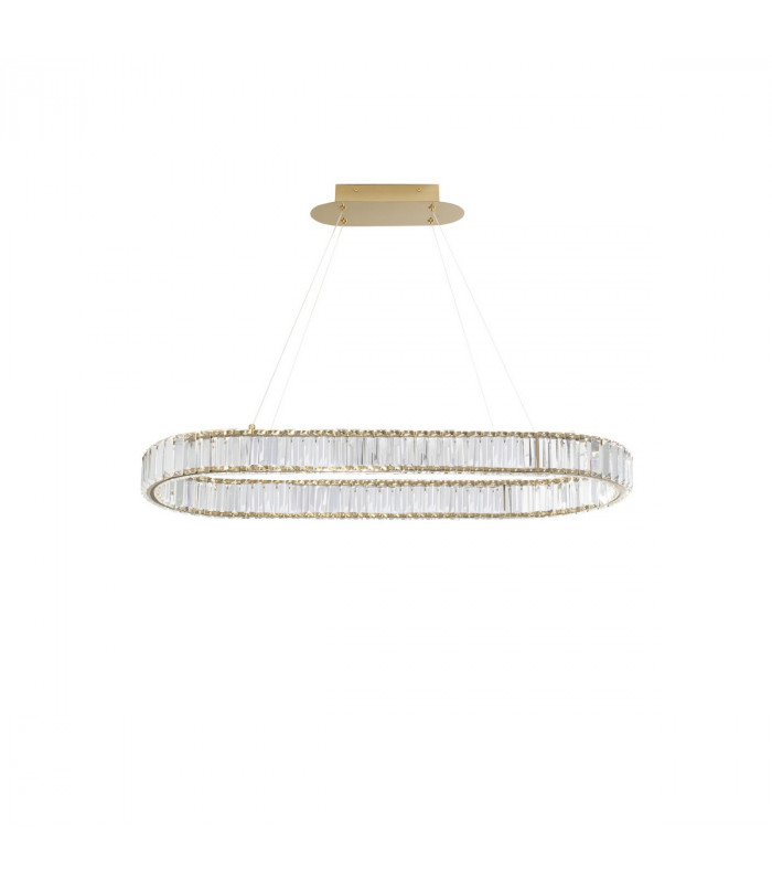 Aurelia Bar Pendant Ceiling Light Gold Metal Crystal LED 48W 4505Lm 3500K-1