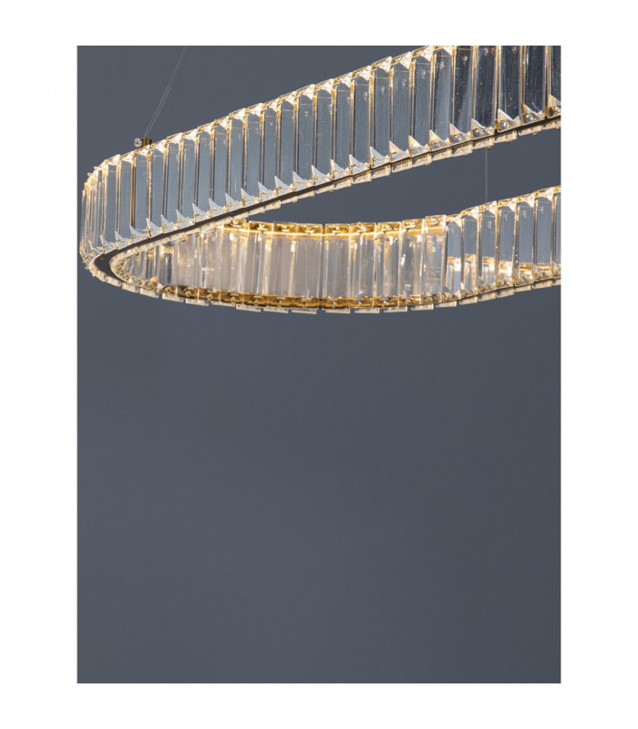 Aurelia Bar Pendant Ceiling Light Gold Metal Crystal LED 48W 4505Lm 3500K-6