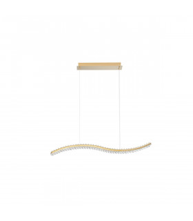 Aurelia Bar Pendant Ceiling Light Gold Metal Crystal LED 40W 3351Lm 3500K-1