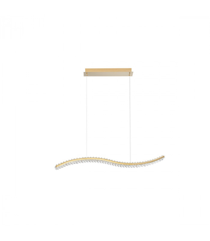 Aurelia Bar Pendant Ceiling Light Gold Metal Crystal LED 40W 3351Lm 3500K-1