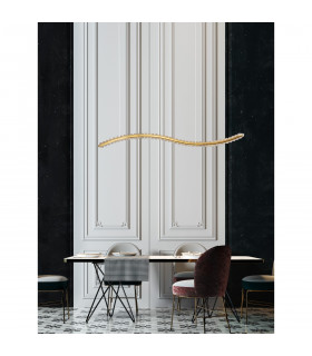 Aurelia Bar Pendant Ceiling Light Gold Metal Crystal LED 40W 3351Lm 3500K-2
