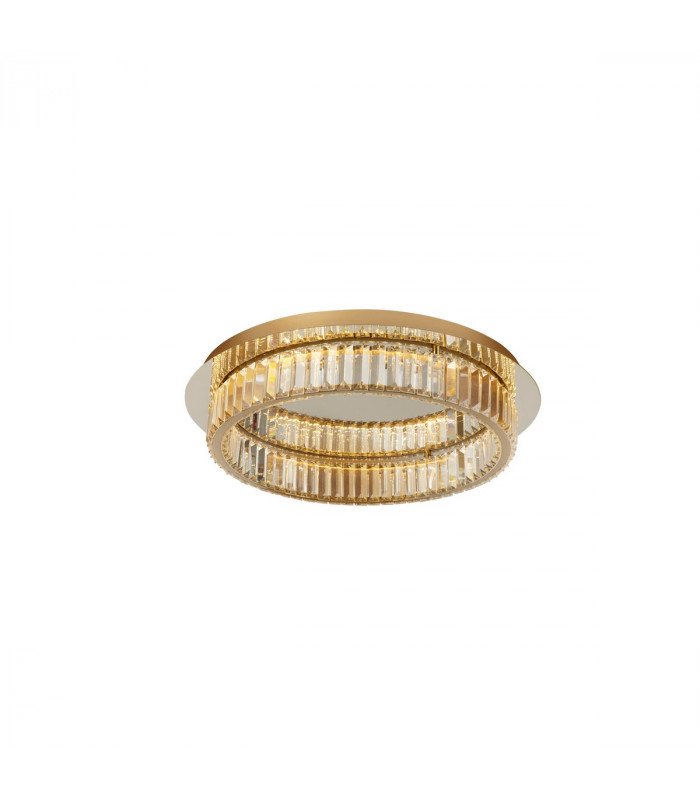 Aurelia 50cm Integrated LED Semi Flush Light Gold Metal Crystal LED 29W 1481Lm 3500K-1