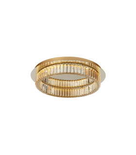 Aurelia 60cm Integrated LED Semi Flush Light Gold Metal Crystal LED 19W 1707Lm 3500K-1