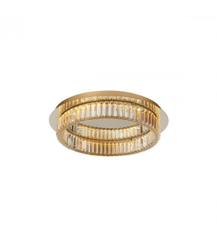 Aurelia 60cm Integrated LED Semi Flush Light Gold Metal Crystal LED 19W 1707Lm 3500K-1