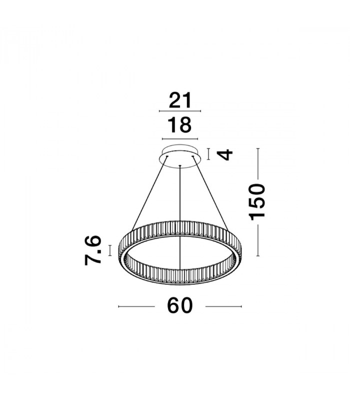 Aurelia Integrated LED Pendant Ceiling Light Chrome Metal Crystal LED 40W 4647Lm 3500K-3