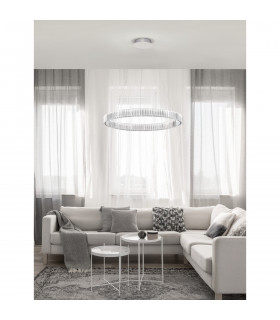 Aurelia Integrated LED Pendant Ceiling Light Chrome Metal Crystal LED 47W 4895Lm 3500K-2