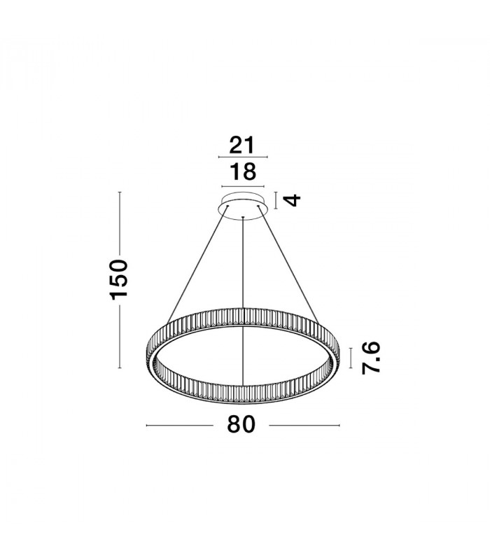 Aurelia Integrated LED Pendant Ceiling Light Chrome Metal Crystal LED 47W 4895Lm 3500K-3