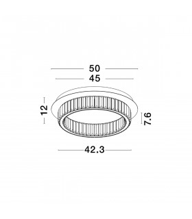 Aurelia Integrated LED Semi Flush Light Chrome Metal Crystal LED 29W 1481Lm 3500K-2
