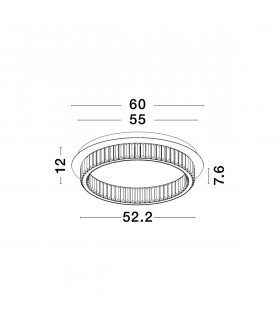 Aurelia Integrated LED Semi Flush Light Chrome Metal Crystal LED 40W 2505Lm 3500K-2