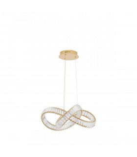 Conceto Integrated LED Pendant Ceiling Light Gold Metal Crystal LED 50W 4075.27Lm 3500K-1