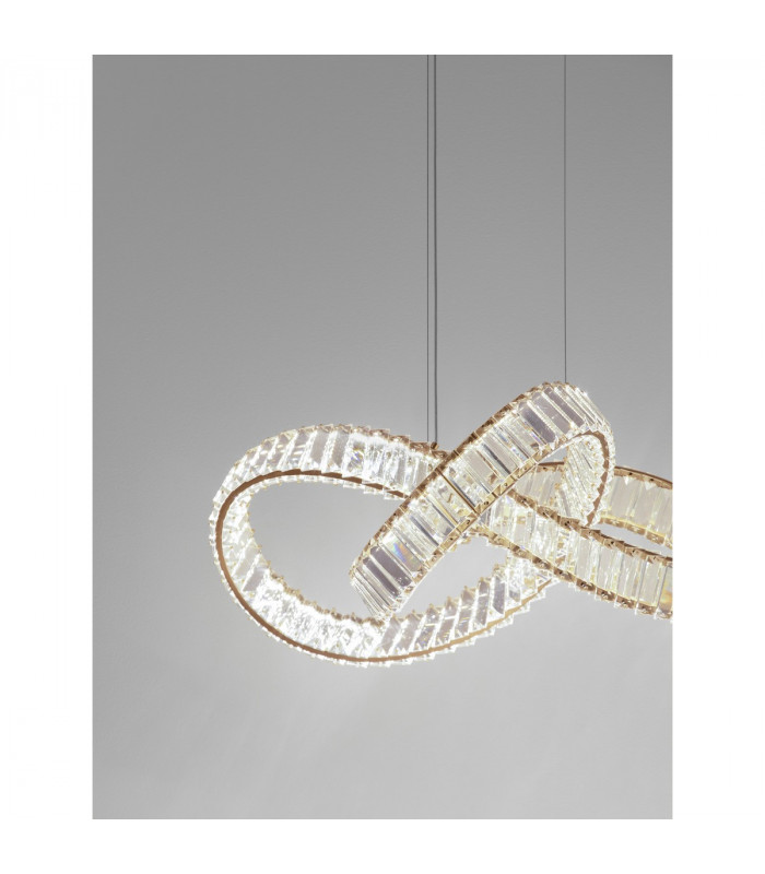 Conceto Integrated LED Pendant Ceiling Light Gold Metal Crystal LED 50W 4075.27Lm 3500K-3