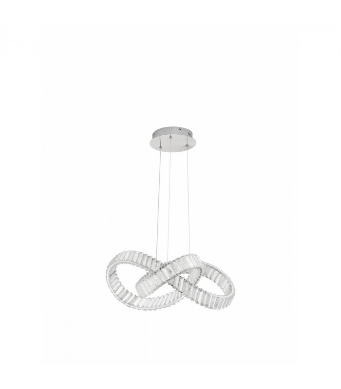 Conceto Integrated LED Pendant Ceiling Light Chrome Metal Crystal LED 50W 4075.27Lm 3500K-1