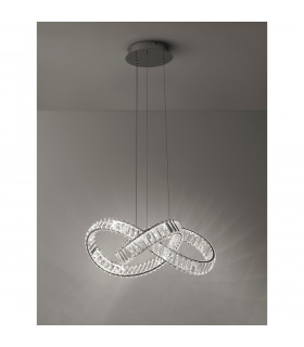 Conceto Integrated LED Pendant Ceiling Light Chrome Metal Crystal LED 50W 4075.27Lm 3500K-2