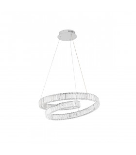 Conceto Integrated LED Pendant Ceiling Light Chrome Metal Crystal LED 50W 4070Lm 3500K-1