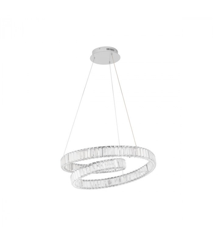 Conceto Integrated LED Pendant Ceiling Light Chrome Metal Crystal LED 50W 4070Lm 3500K-1