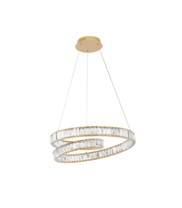 Conceto Integrated LED Pendant Ceiling Light Gold Metal Crystal LED 50W 4070Lm 3500K-1
